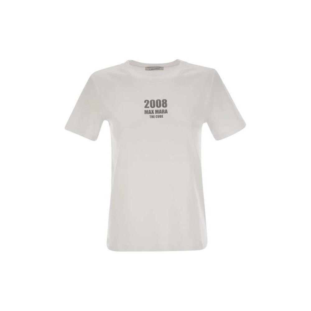 S MAX MARA 2008 The Cube Cotton T-Shirt Women WHITE T-Shirts & Tops